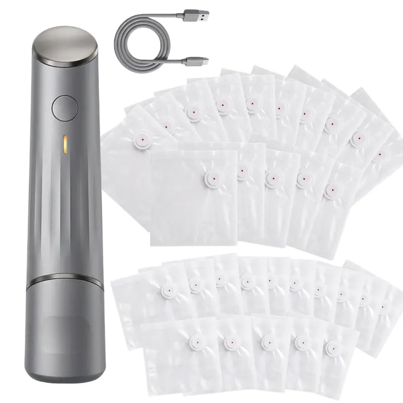 Rechargeable Cordless Handheld Vacuum Sealer with Reusable Vacuum Bags