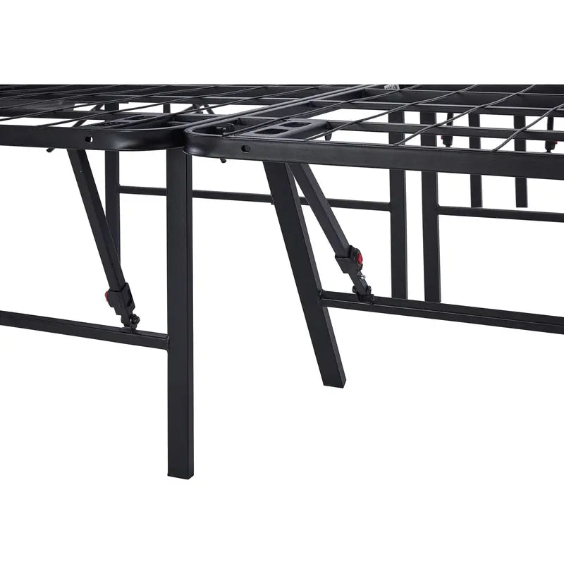 Mainstays High-Profile Foldable Queen Platform Bed Frame – 18-Inch Steel Base in Black