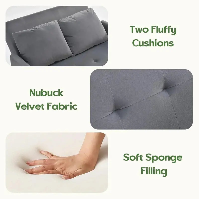 Compact 3-in-1 Loveseat Sleeper Sofa – Pull-Out Convertible Couch for Small Living Areas