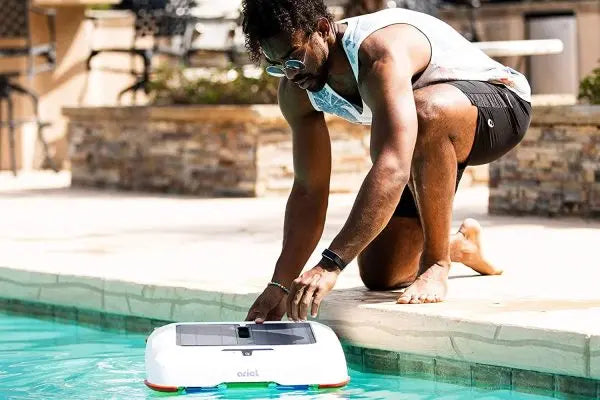 Solar-Powered Automatic Pool Skimmer Robot with Smart Obstacle Avoidance & Large-Capacity Filter Tray