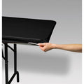 Black Stay Put Plastic Table Covers 30"x 96"
