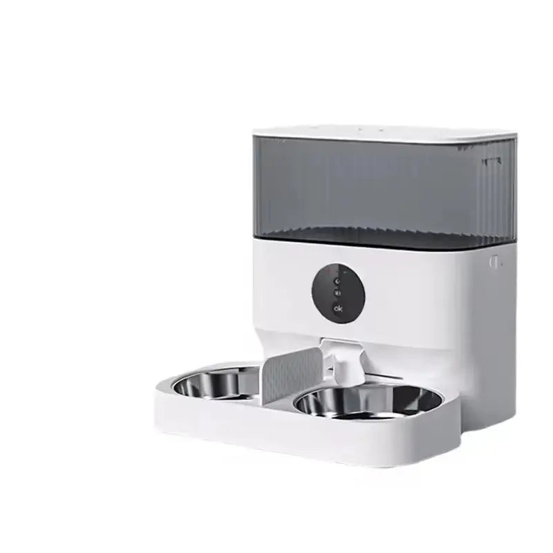 Smart Pet Feeder with HD Camera – Dual Stainless Steel Bowls, WiFi App Control & Scheduled Feeding for Multiple Pets
