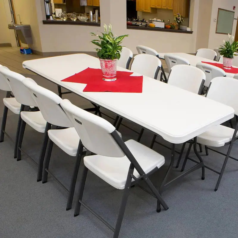 Lifetime Commercial-Grade 8 ft Folding Table – Stackable 4-Pack