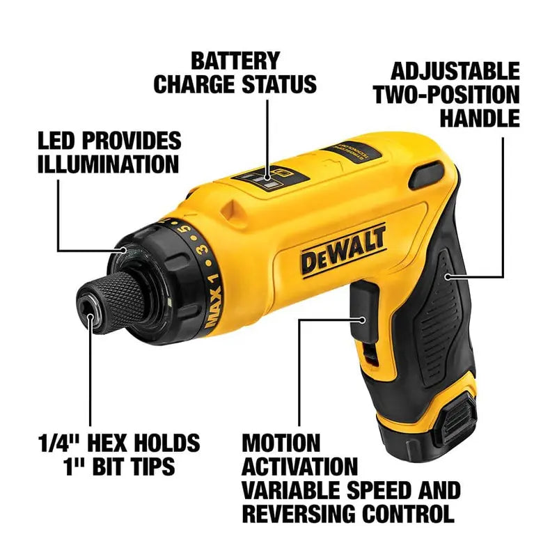 Compact 8V MAX Gyroscopic Screwdriver – Precision Cordless Driver