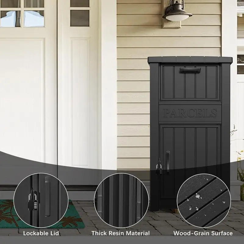 LHBGO Secure Outdoor Package Delivery Box – Lockable, Weatherproof Mail & Parcel Storage Unit