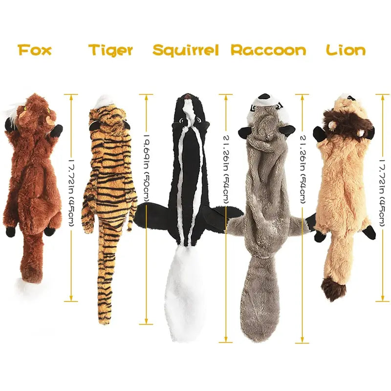 Plush Paws No-Stuffing Squeaky Dog Toy Set – 5 Pack, Durable & Safe for All Breeds