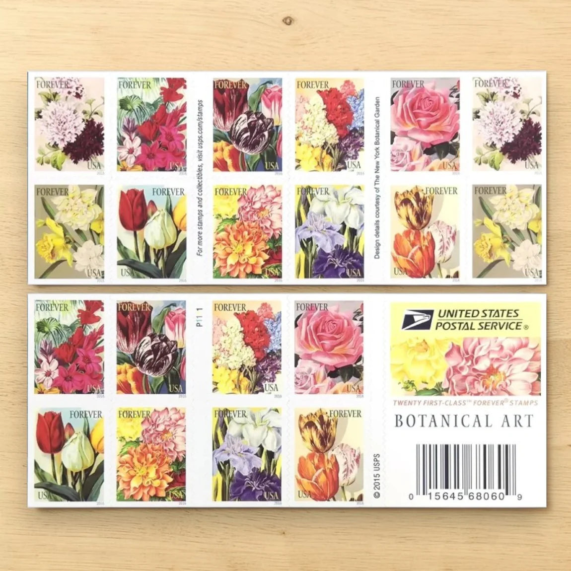 2015 Botanical Art Forever Postage Stamps Sheet First-Class Postage