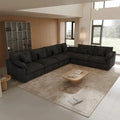 Large Linen Corner Sectional Sofa – Modular Living Room Couch Set