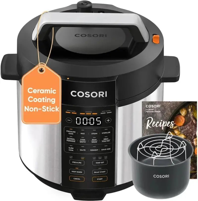 COSORI 6-Quart Electric Pressure Cooker – 9-in-1 Multi-Cooker with Enhanced Safety Venting
