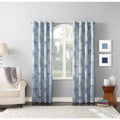 Sun Zero Lawson Distressed Global Tile-Print Lined Grommet Curtain Panel, Indigo