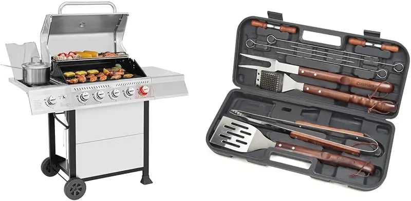 Royal Gourmet GA5401T 5-Burner Propane Gas Grill – Sear Station, Side Burner & Stainless Steel Construction