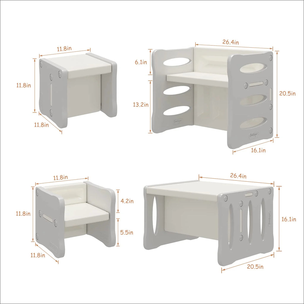 BanaSuper Plastic Kid's Table and 2 Chairs Set