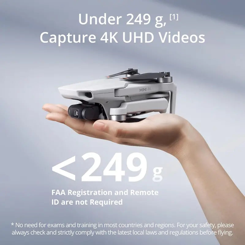 DJI Mini 4K Drone – Ultra-Compact 4K UHD Camera Drone Under 249g with 3-Axis Gimbal & 31-Min Flight