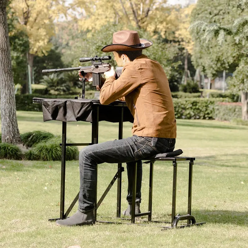 Portable Shooting Table and Seat Combo – Adjustable Field Shooting Platform