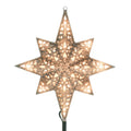GE Holiday Classics 11 in. 16-Light Silver Glittered Bethlehem Star Tree Top