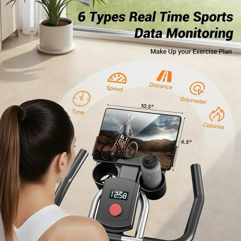 CURSOR FITNESS Heavy-Duty Exercise Bike – 300 LB Capacity, Silent Belt Drive Home Trainer
