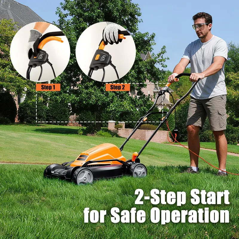 LawnMaster ME1218X.01 19-Inch 12-Amp Corded Electric Lawn Mower – Quiet & Reliable Performance