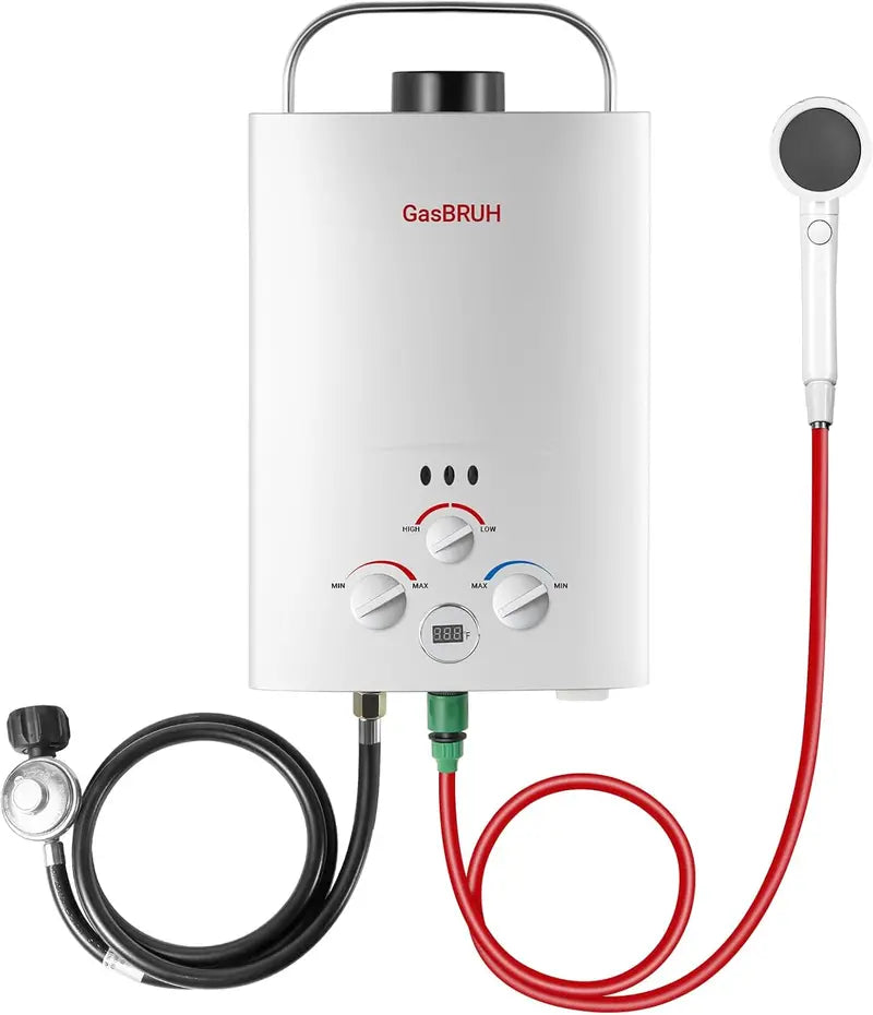 Portable Propane Tankless Water Heater – 1.58 GPM Outdoor RV/Camping Model with Overheat Protection & Indoor Use Capability