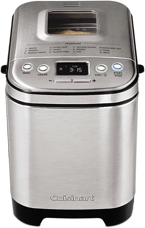 Cuisinart Compact Automatic Bread Maker – 2-Pound Loaf Capacity, Programmable Timer & Multiple Baking Options