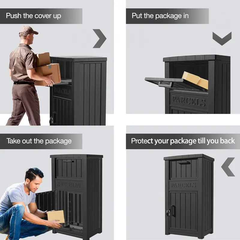 LHBGO Secure Outdoor Package Delivery Box – Lockable, Weatherproof Mail & Parcel Storage Unit