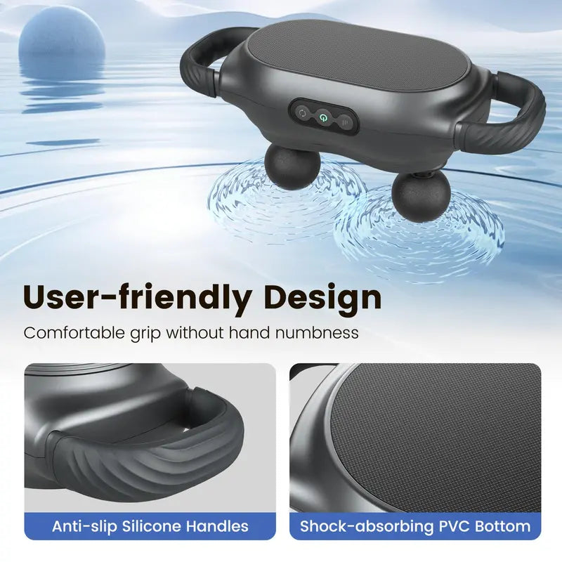 Cordless Deep-Tissue Massage Gun — Three Interchangeable Heads for Targeted Relief