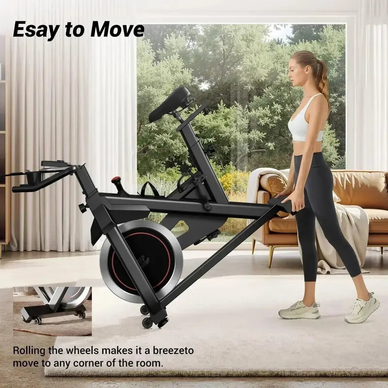 CURSOR FITNESS Heavy-Duty Exercise Bike – 300 LB Capacity, Silent Belt Drive Home Trainer