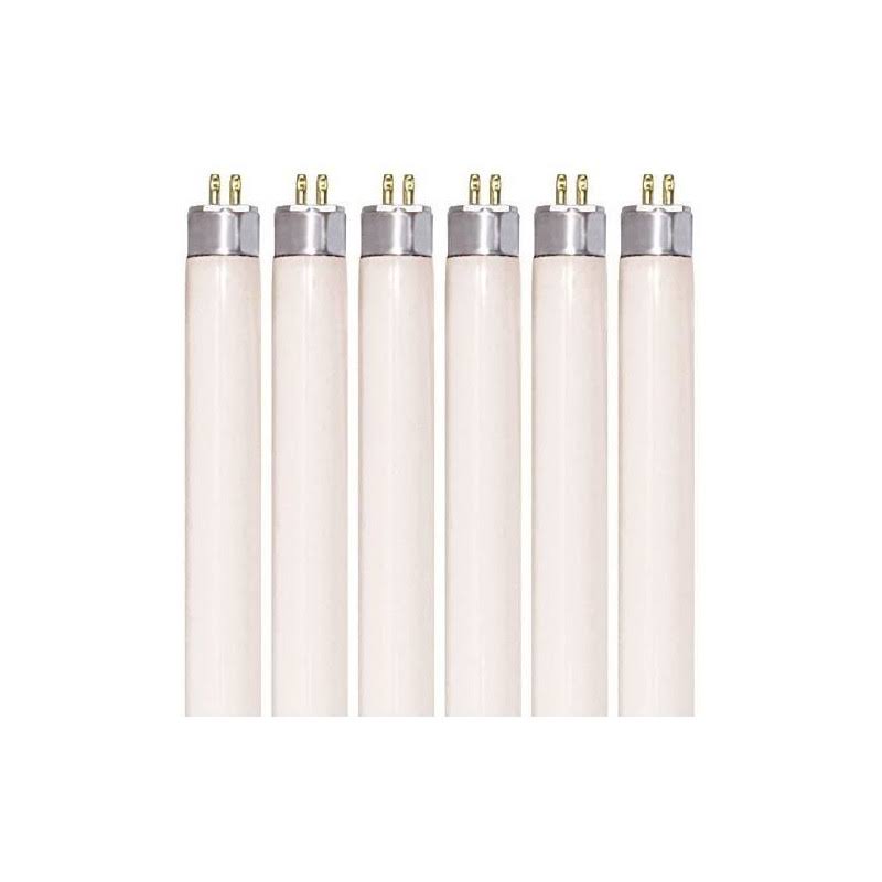 (Pack of 6) F8T5/WW - T5 Fluorescent 3000K Warm White - 8 Watt - 12" Super Long Life Light Bulbs