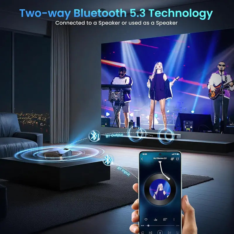 Smart Projector with WiFi 6 & Bluetooth 5.3 – Netflix-Compatible, High-Brightness Streaming Device