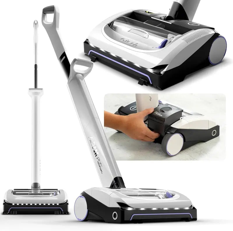 Cordless Vacuum Cleaner with Anti-Tangle Brush Head for Hard Floors & Carpets – 22V Rechargeable Lithium Battery – Lightweight Portable Design