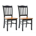 Shaker-Style Side Dining Chairs (2-Pack) – Timeless Wooden Seating with Slatted Back Design