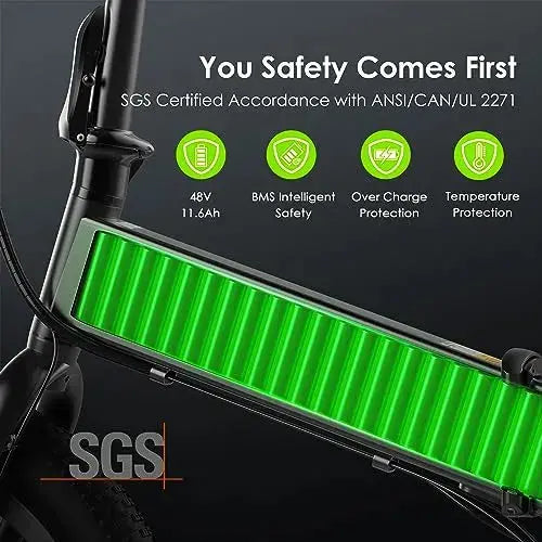 Oraimo Electric Bike – 750W–1000W Motor, 45-Mile Range, 557Wh Hidden Battery, 7-Speed Gear System