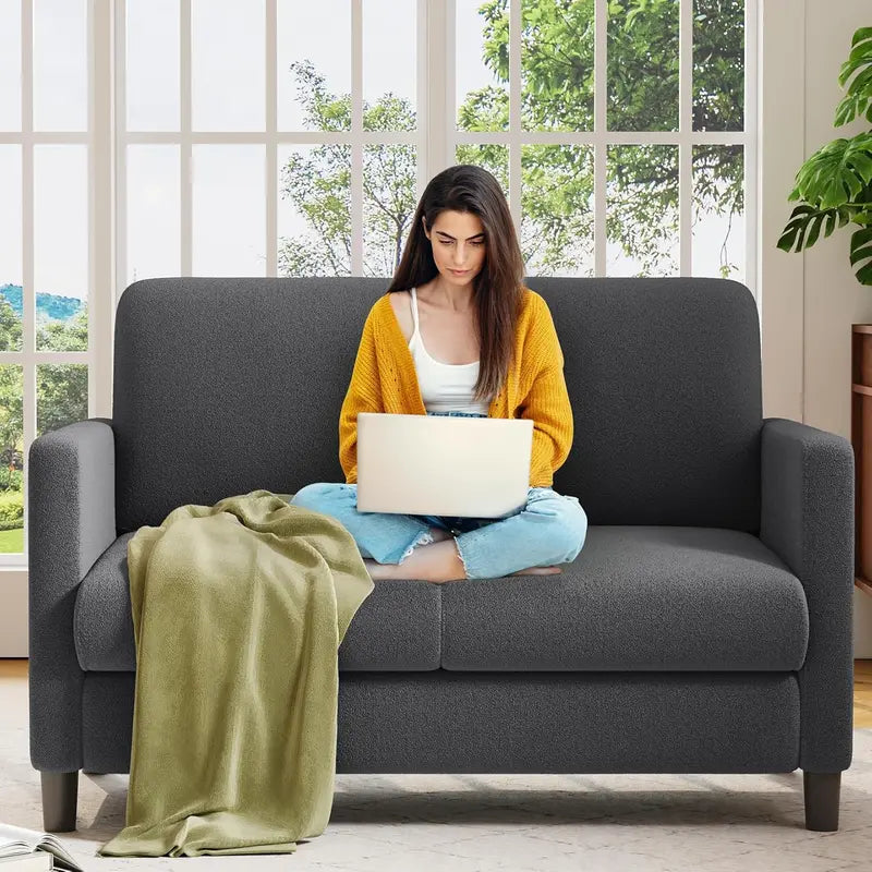 Loveseat Sofa – 51-Inch Corduroy Love Seat with Effortless Tool-Free Assembly & Plush Comfort