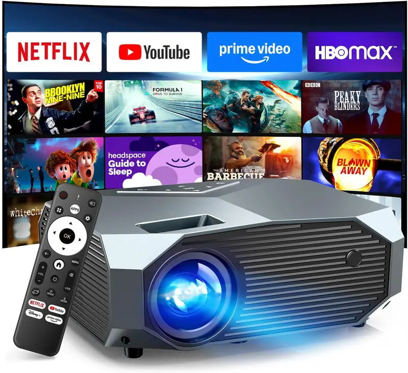Smart Projector with WiFi 6 & Bluetooth 5.3 – Netflix-Compatible, High-Brightness Streaming Device