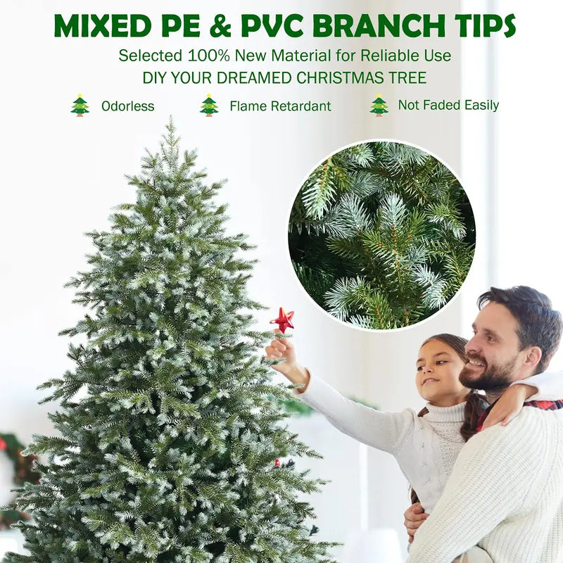 Realistic 7-Foot Unlit Hinged Artificial Spruce Christmas Tree
