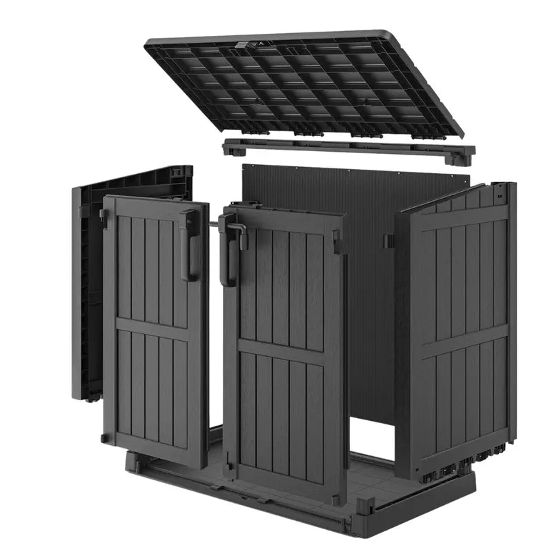 Lockable 36-Cubic-Foot Resin Garden Storage Box – Durable Outdoor Shed Alternative