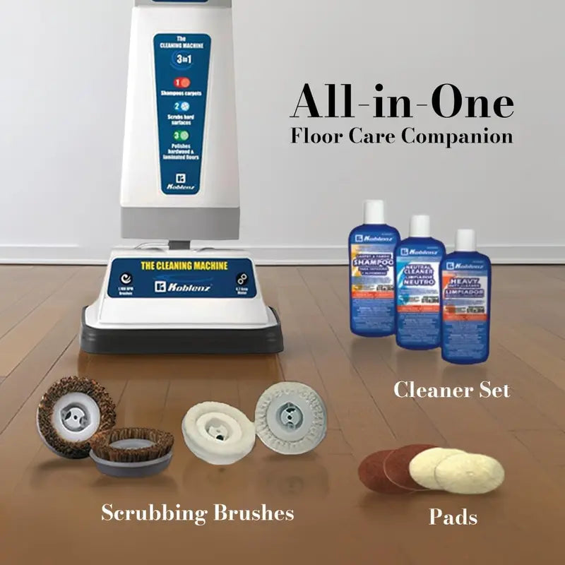 Koblenz P-820B 1100 RPM 2-Speed Carpet & Hardwood Floor Cleaner, 120 oz Tank, Brushes & Pads Included