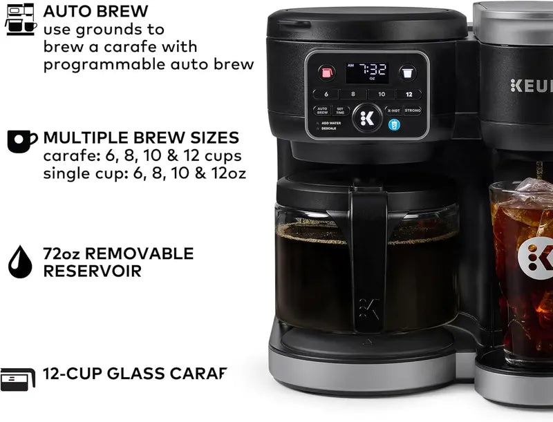 Keurig K-Duo Coffee Maker – Hot & Iced Single-Serve + Carafe, 72oz Reservoir, MultiStream Tech