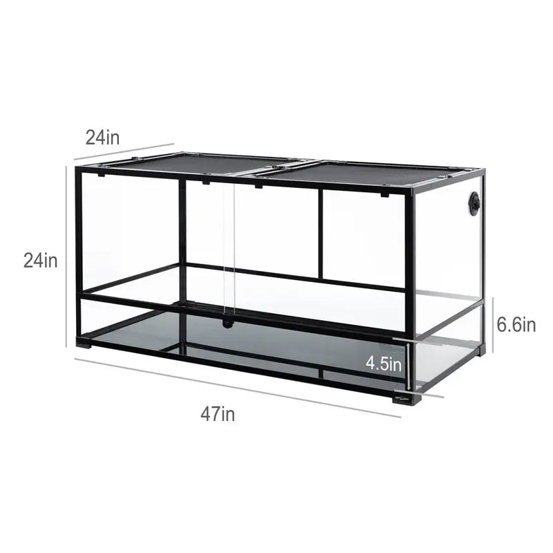 REPTIZOO Extra-Large 120-Gallon Reptile Terrarium – Spacious Glass Habitat for Snakes, Lizards & Large Amphibians