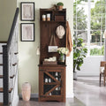 JXQTLINGMU 59-Inch Farmhouse Hall Tree – Entryway Bench with 20 Cubbies, 12 Hooks, Sliding Barn Doors, and Shoe Storage