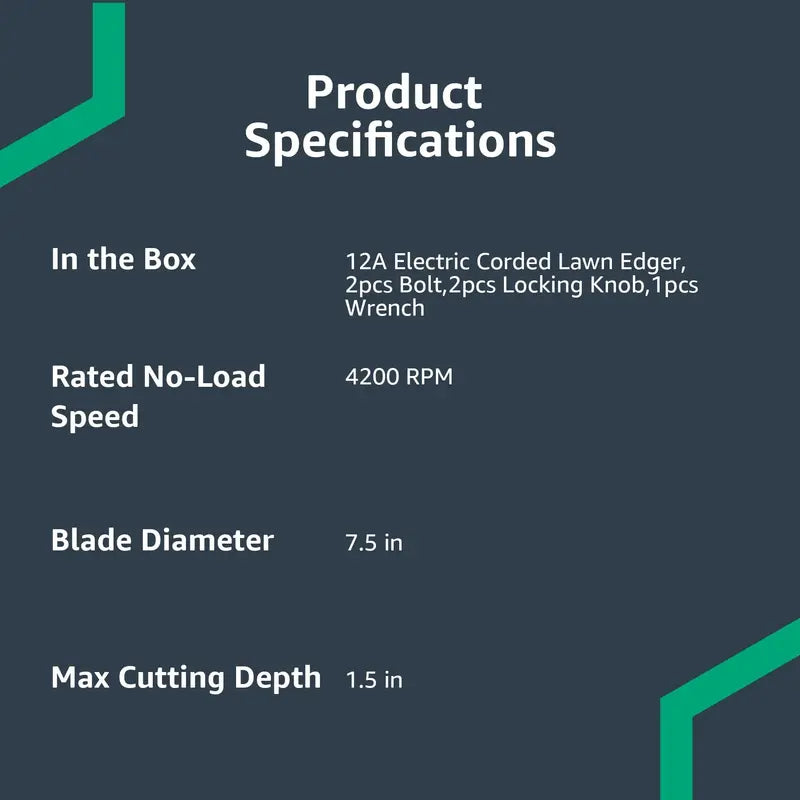 Denali 12-Amp Dual-Blade Electric Lawn Edger – 7.5″ Corded Precision Trimmer