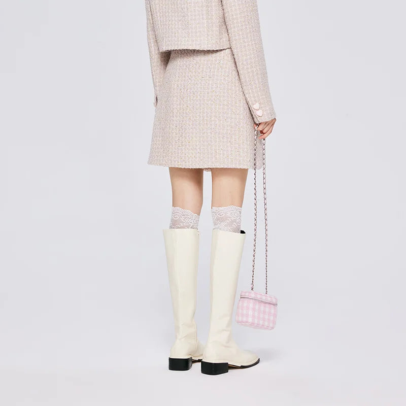Semir Skirt Women Design Sense Love Asymmetric 2022 Autumn New Fashion Texture Plaid A-Line Skirt Sweet