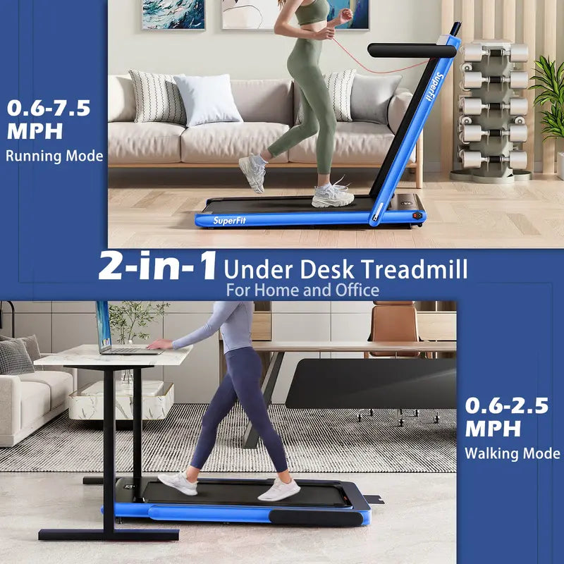 Smart Under-Desk Treadmill – 2.25HP Folding Model with App Connectivity