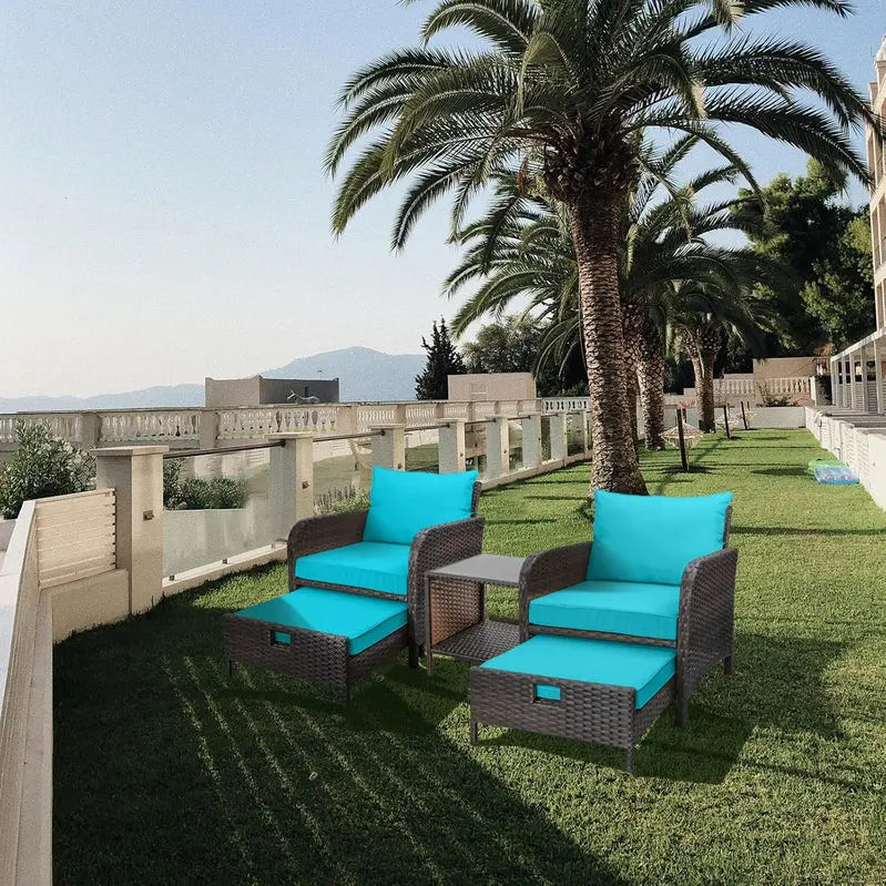 Leveleve 5-Piece Balcony Conversation Set – Compact Patio Furniture with Weather-Resistant Design