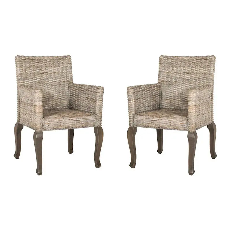 Safavieh Alearda Natural Dining Chairs – Set of 2 Modern Wooden Side Chairs (23″W x 24.4″D x 34″H)