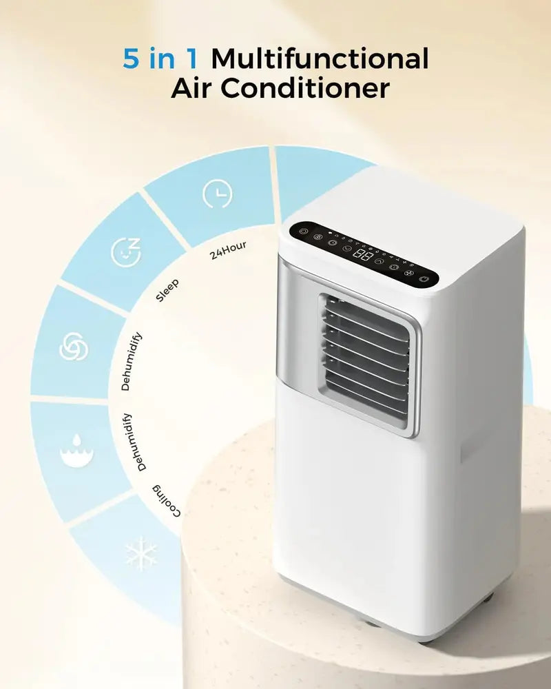 Smart 16,000 BTU Portable Air Conditioner — 5-in-1 WiFi AC Unit (Cool/Fan/Dehumidify/Heat/Air Purify), No Drainage Required, App-Controlled