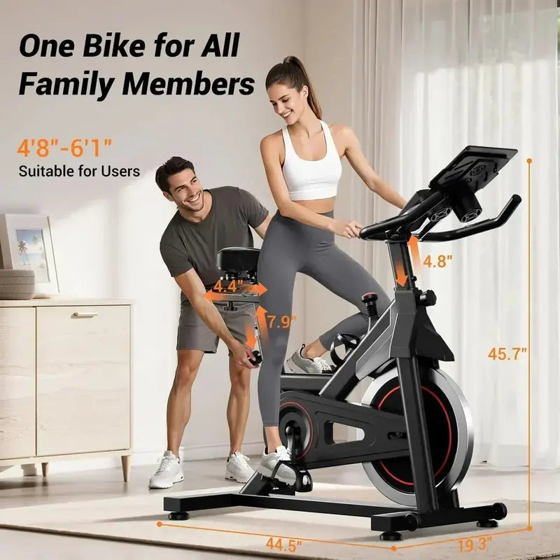 CURSOR FITNESS Heavy-Duty Exercise Bike – 300 LB Capacity, Silent Belt Drive Home Trainer