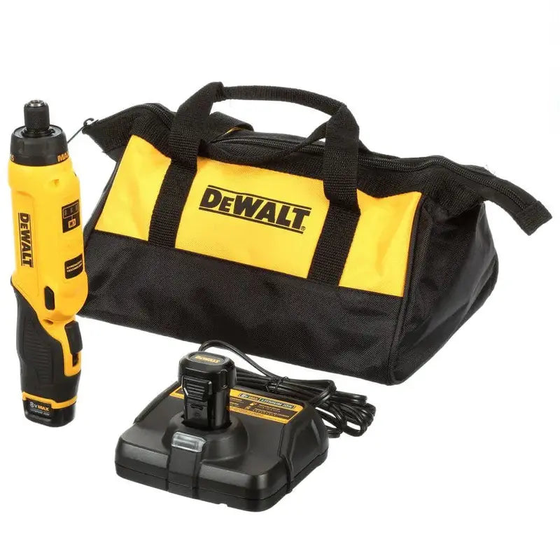 DEWALT 8V MAX Gyroscopic Cordless Screwdriver – Adjustable Grip Kit with 2 Batteries & Charger