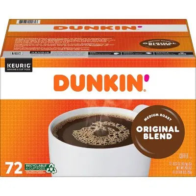 Dunkin' Original Blend K-Cup Pods – 72-Pack, Keurig-Compatible Single-Serve Coffee