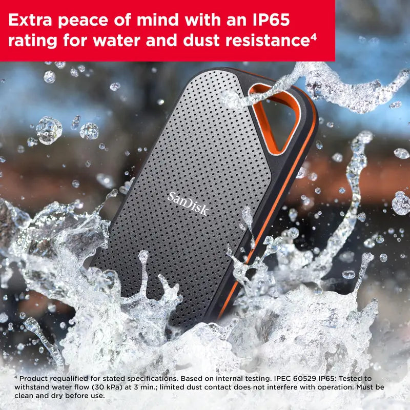 SanDisk Extreme PRO Portable SSD – 1TB, Up to 2000MB/s Transfer Speed, Rugged Design
