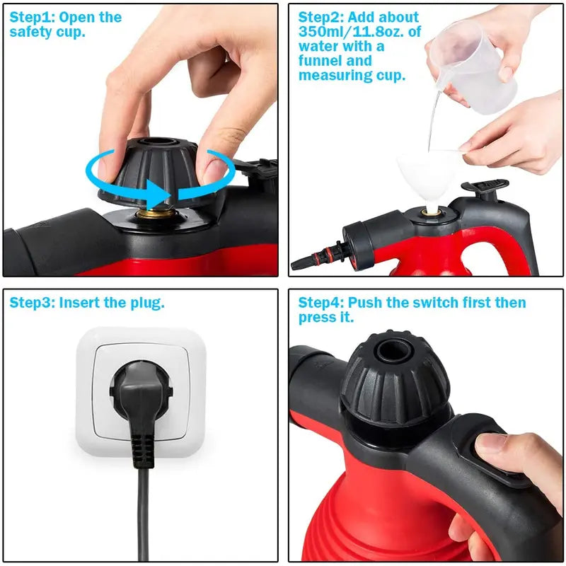 Pressurized Handheld Steam Cleaner for Deep Cleaning & Sanitizing